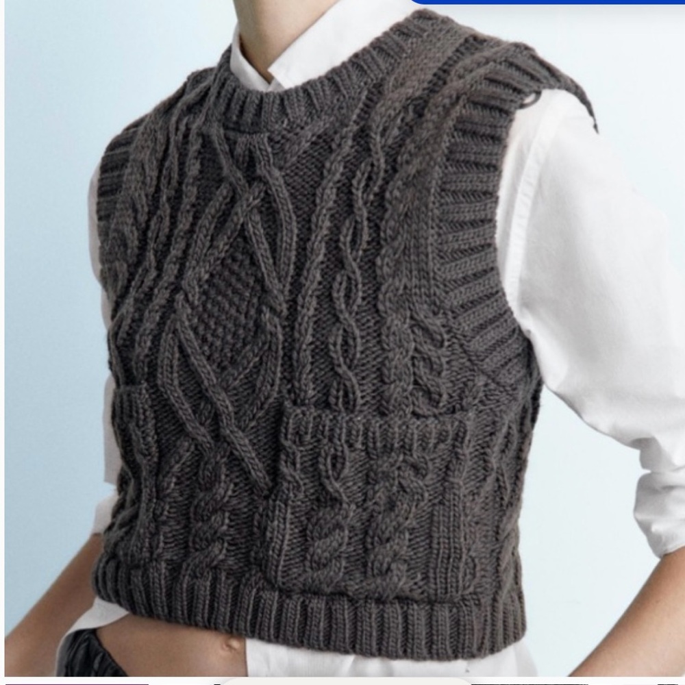 Jason Wu Cable Knit Cropped Sweater Vest